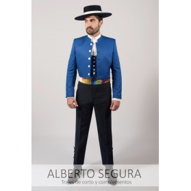 Traje de Corto Sarga Azul Eléctrico