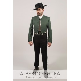 Traje de Corto Sarga Verde Carruaje contrastes Negro