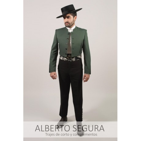 Traje de Corto Sarga Verde Carruaje contrastes Negro