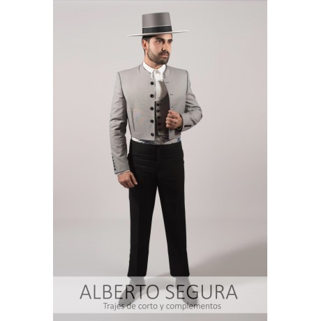 Traje Alpaca Fil a Fil Gris