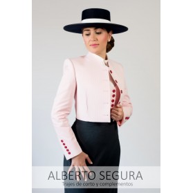 Chaqueta de Corto Señora 500 Rayas Rosa