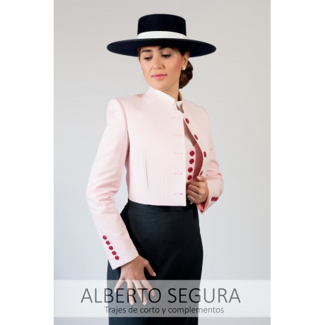 Chaqueta Señora 500 Rayas Rosa