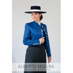 Chaqueta de Corto Señora Sarga Azul Eléctrico