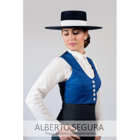 Chaqueta de Corto Señora Sarga Azul Eléctrico