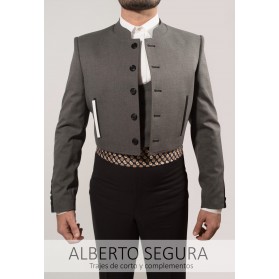 Chaqueta Gabardina Gris Marengo contrastes