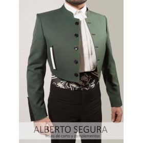 Chaqueta Sarga Verde Carruaje contrastes negro