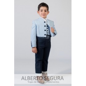 Traje de Corto 500 Rayas Azul