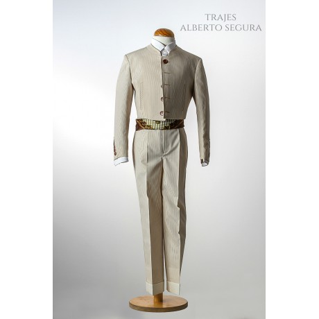 Traje Niño 500 Rayas Beige