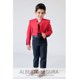 Traje Niño Sarga Roja contrastes