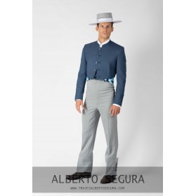 Traje de Corto Fil a Fil Nacional Azul Medio