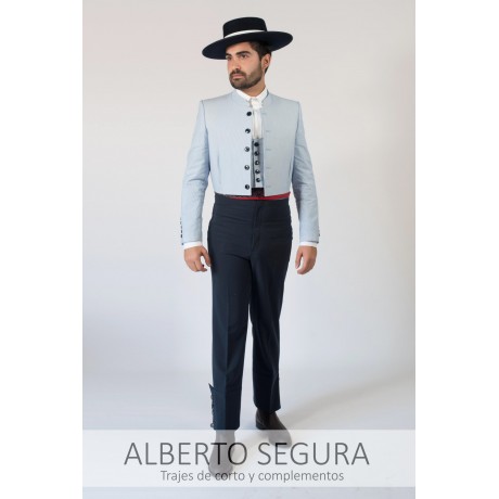 Traje de Corto 500 Rayas Azul